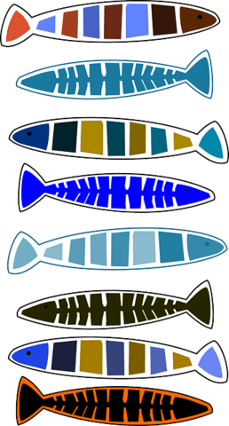 Abstract Fish Designs (258x480), Png Download