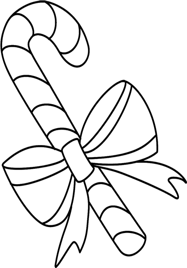 Candy Cane Picture - Candy Cane To Colour (704x1004), Png Download