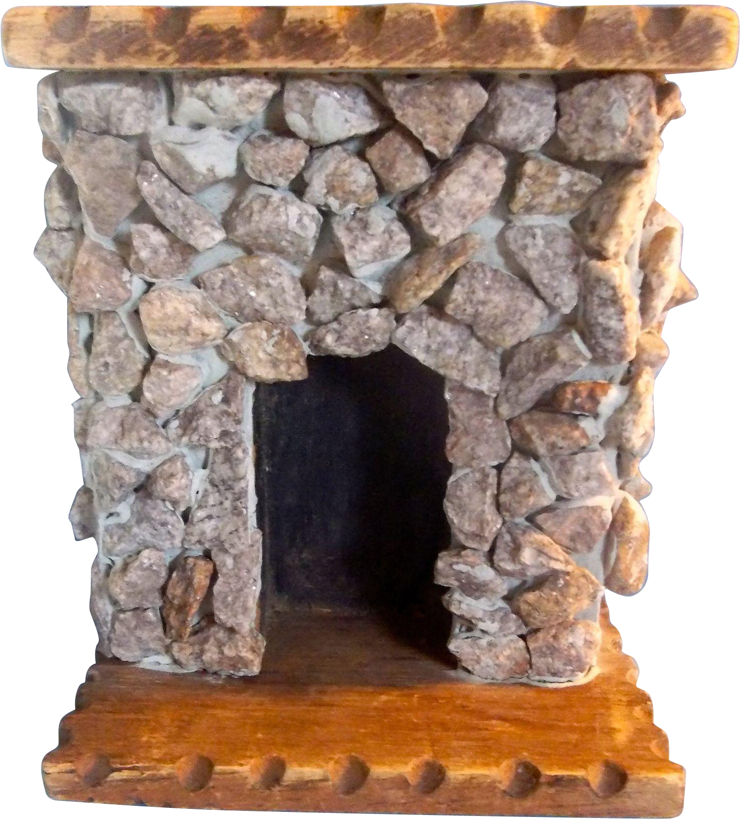 Wonderful Vintage Rustic For Your Dollhouse Sold - Fireplace Rustic Png (1622x1622), Png Download