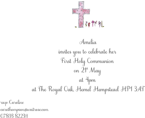 Pink Cross Flowers - First Communion (600x430), Png Download