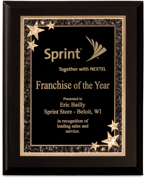 Starburst Plaque In Black Brass And Gold - Plaque Of Appreciation Wood (563x675), Png Download