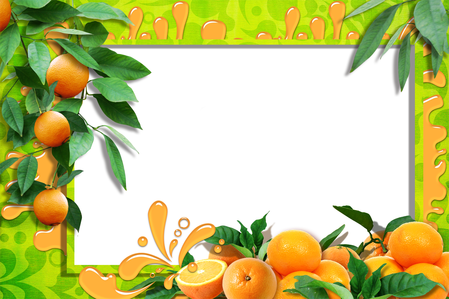 กรอบ รูป รูป ส้ม (1500x1000), Png Download