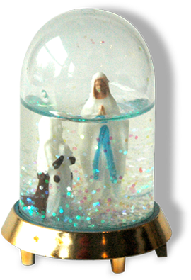 "glass Half Empty" Mary Souvenir Snow Globe From Trieste - Is The Glass Half Empty Or Half Full? (384x498), Png Download