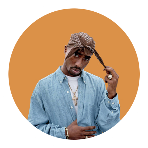 Tupac In Denim Shirt (480x480), Png Download