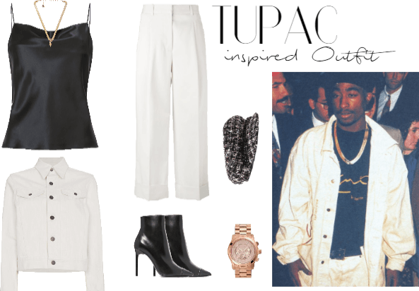 Tupac Shakur Inspired Outfit - 14k Gold Herringbone Chain - Default Title (593x412), Png Download