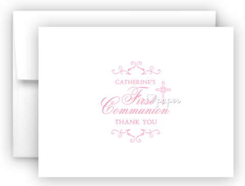 First Communion Thank You Cards Note Card Stationery - Stationery (480x365), Png Download