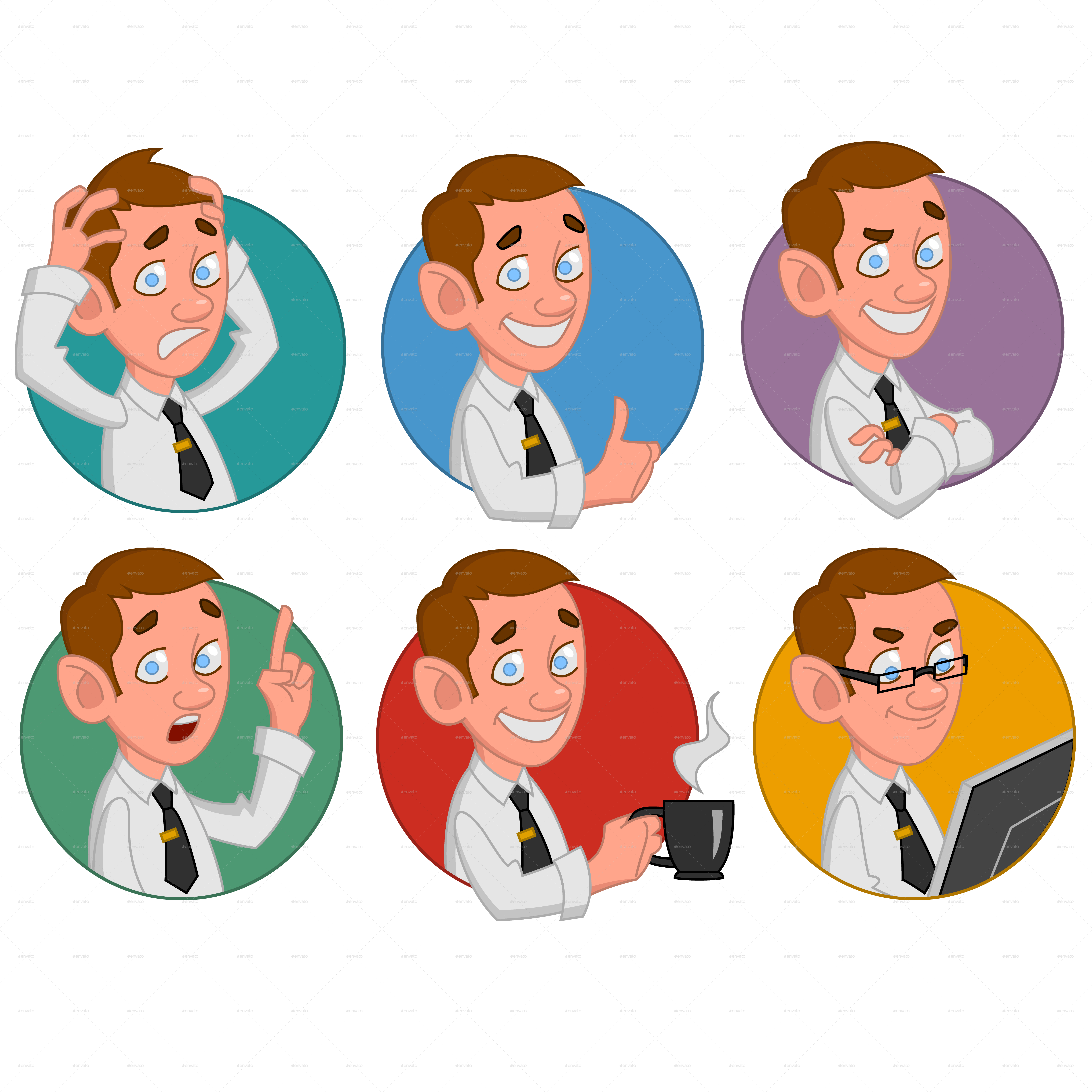 Avatars Of Office Worker Avatars Of Office Worker - Office Avatars (6000x6000), Png Download