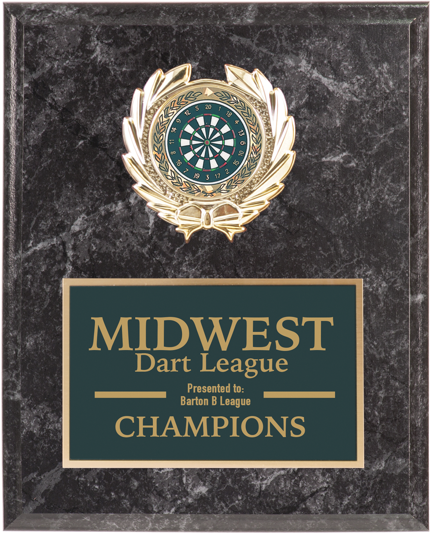 Black Marble Finish Plaque With Insert (1800x1800), Png Download