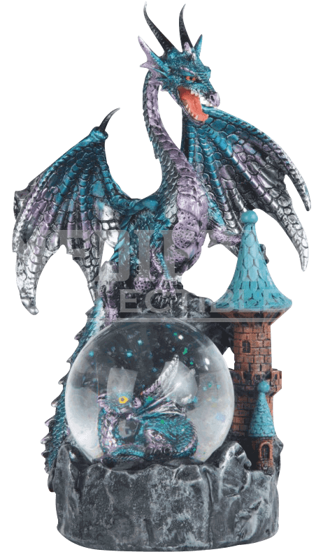Blue Dragon On Castle Snow Globe - Stealstreet Ss-g-71503 Metallic Dragon And Castle Snow (789x789), Png Download