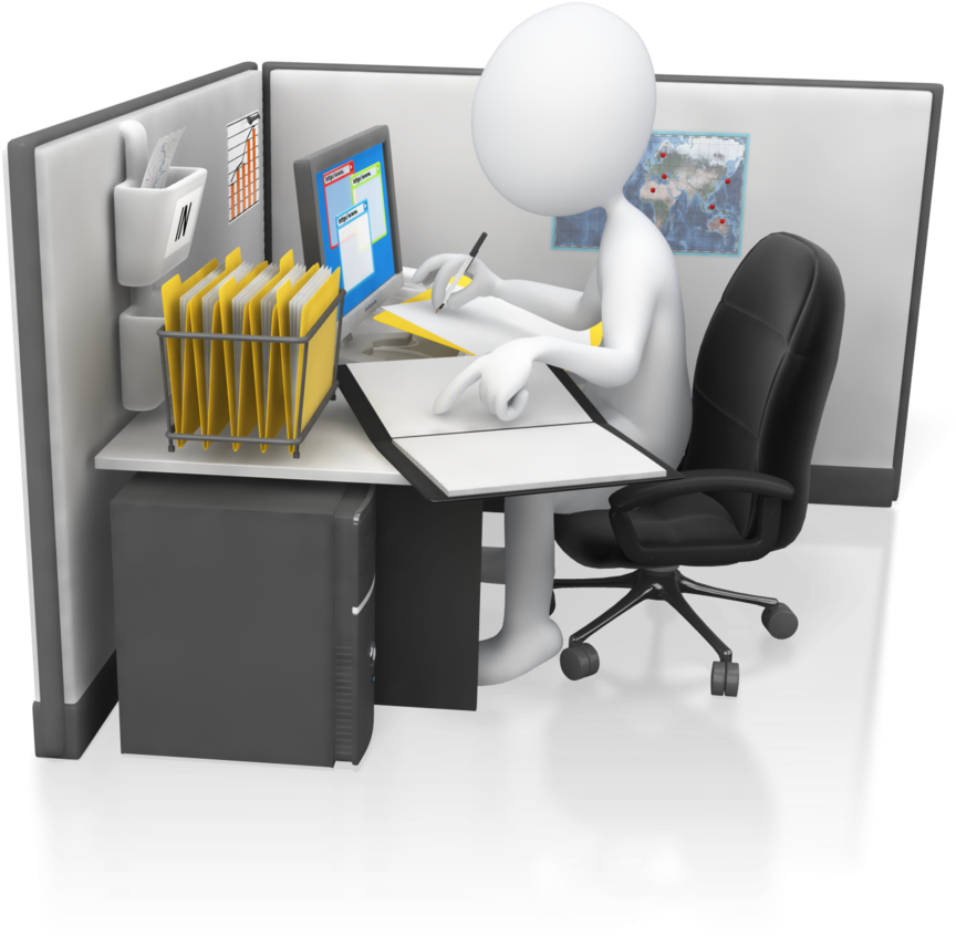 Accounts Receivable Office Worker Hard At Work - Office (1000x862), Png Download