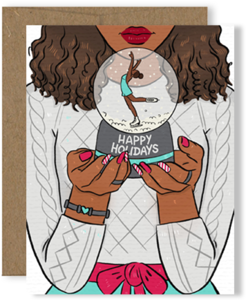 Happy Holiday Snow Globe Card - Holiday Snow Globe (580x580), Png Download