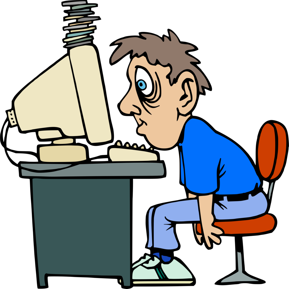 Office Worker Image - Computer User Clipart (1000x1002), Png Download