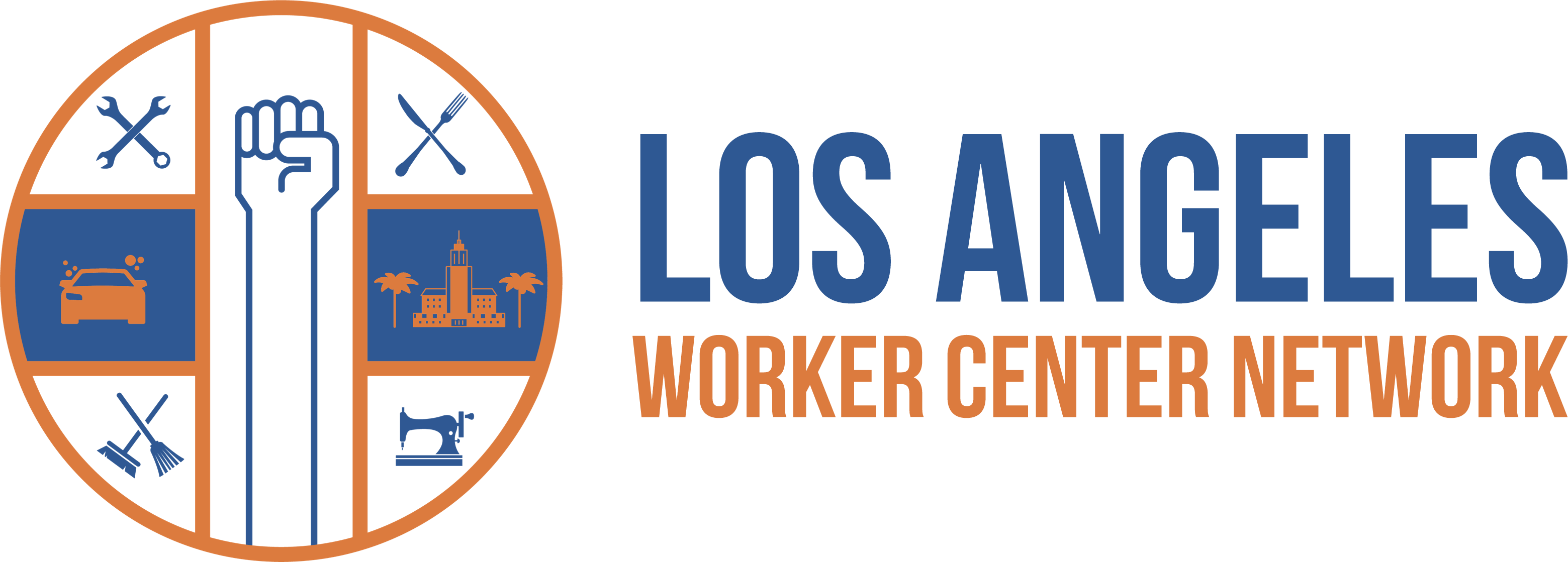 Los Angeles Worker Center Network - Los Angeles (3119x1119), Png Download