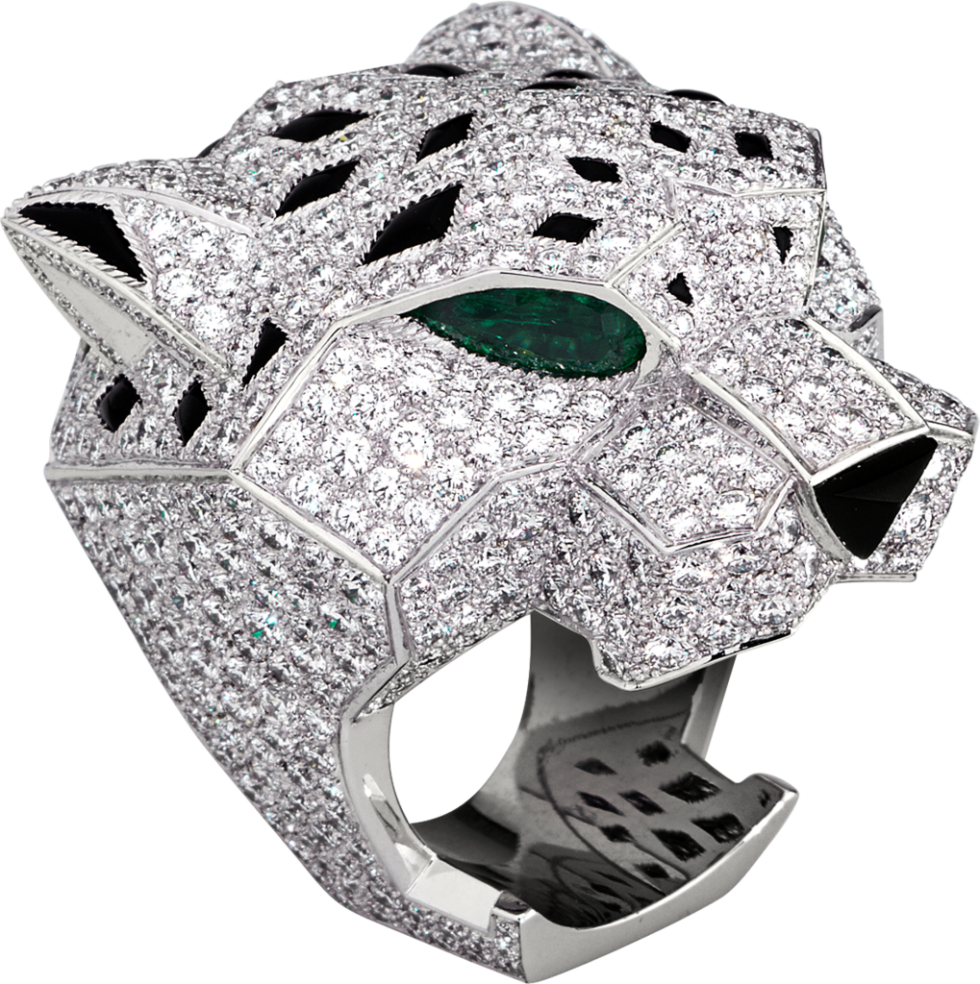 The Diamond And Onyx Panthère De Cartier Ring That - Jay Z Panther Ring (980x984), Png Download