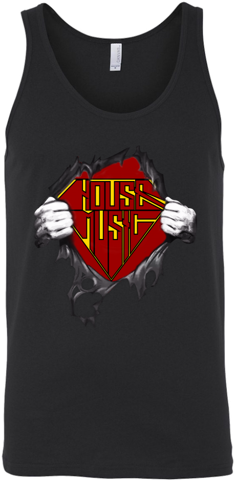 House Music Superman Inspired Ripped Tank Top - Pink Zebra Women's Tees (1024x1024), Png Download