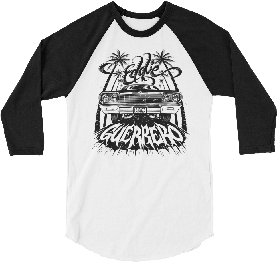 Eddie Guerrero "lowrider" 3/4 Sleeve Raglan T-shirt - Baseball Mom Life Shirt (1000x1000), Png Download