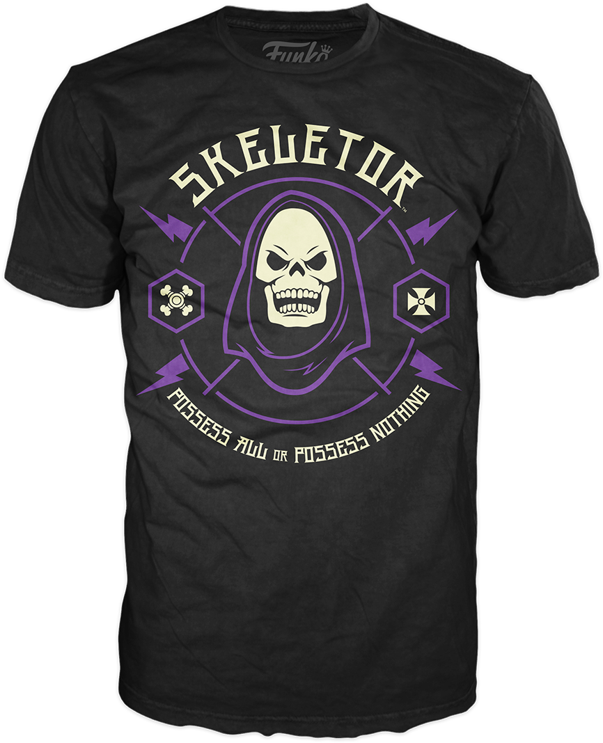 New Funko Shop Exclusives Skeletor Tee And Butterhorn - Schorem Run Hippie Run (1300x1300), Png Download