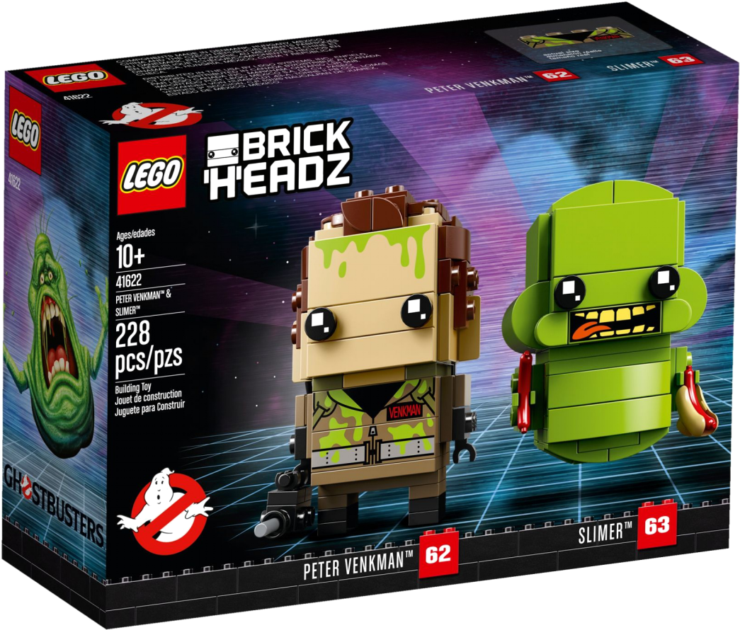 41622 Peter Venkman™ & Slimer™ - Lego Brickheadz Ghostbusters (1057x895), Png Download
