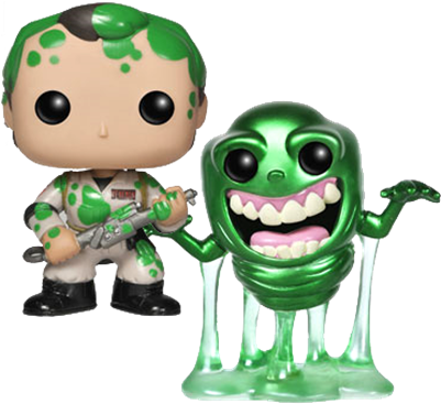 Peter Venkman & Slimer (metallic) - Slimer Pop Vinyl (400x400), Png Download