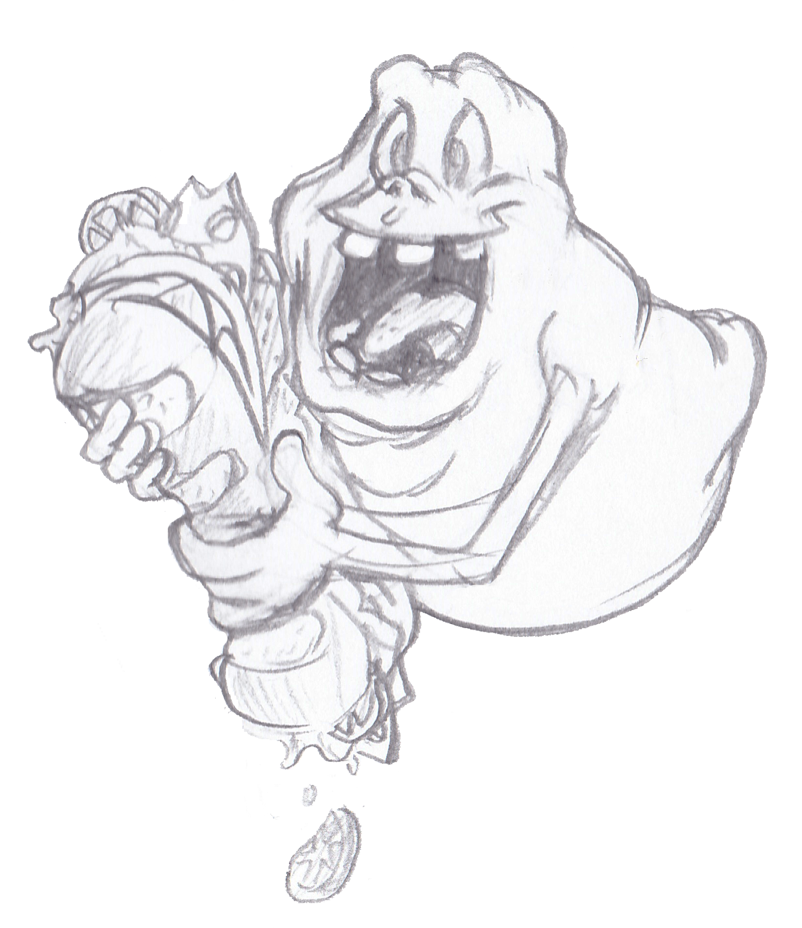 Published February 24, 2017 At 1639 × 2125 In Slimer - Drawing (1639x2125), Png Download