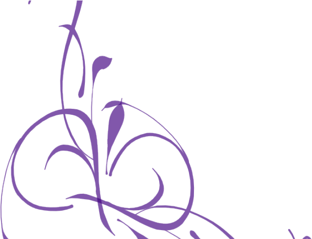 Purple Rose Clipart Flower Line - Border Floral Png (640x480), Png Download