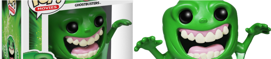 Ghostbusters Pop Vinyl Figures - Funko Ghostbusters Slimer Pop! Vinyl Figure (928x200), Png Download