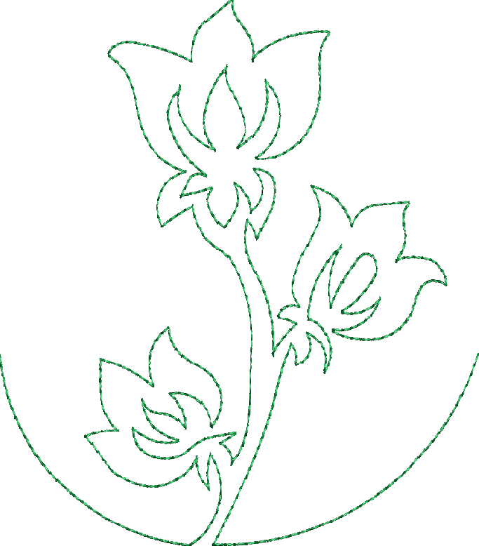 Continuous Single Line Quilting Flowers 6×10 - Single Line Embroidery Designs (683x778), Png Download