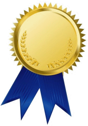 Medal Png - Gold Medal Blue Ribbon (328x438), Png Download