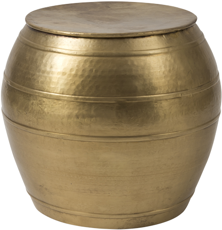 Gava Ringed Stool/side Table Antique Brass - Gold Side Table Nz (900x670), Png Download