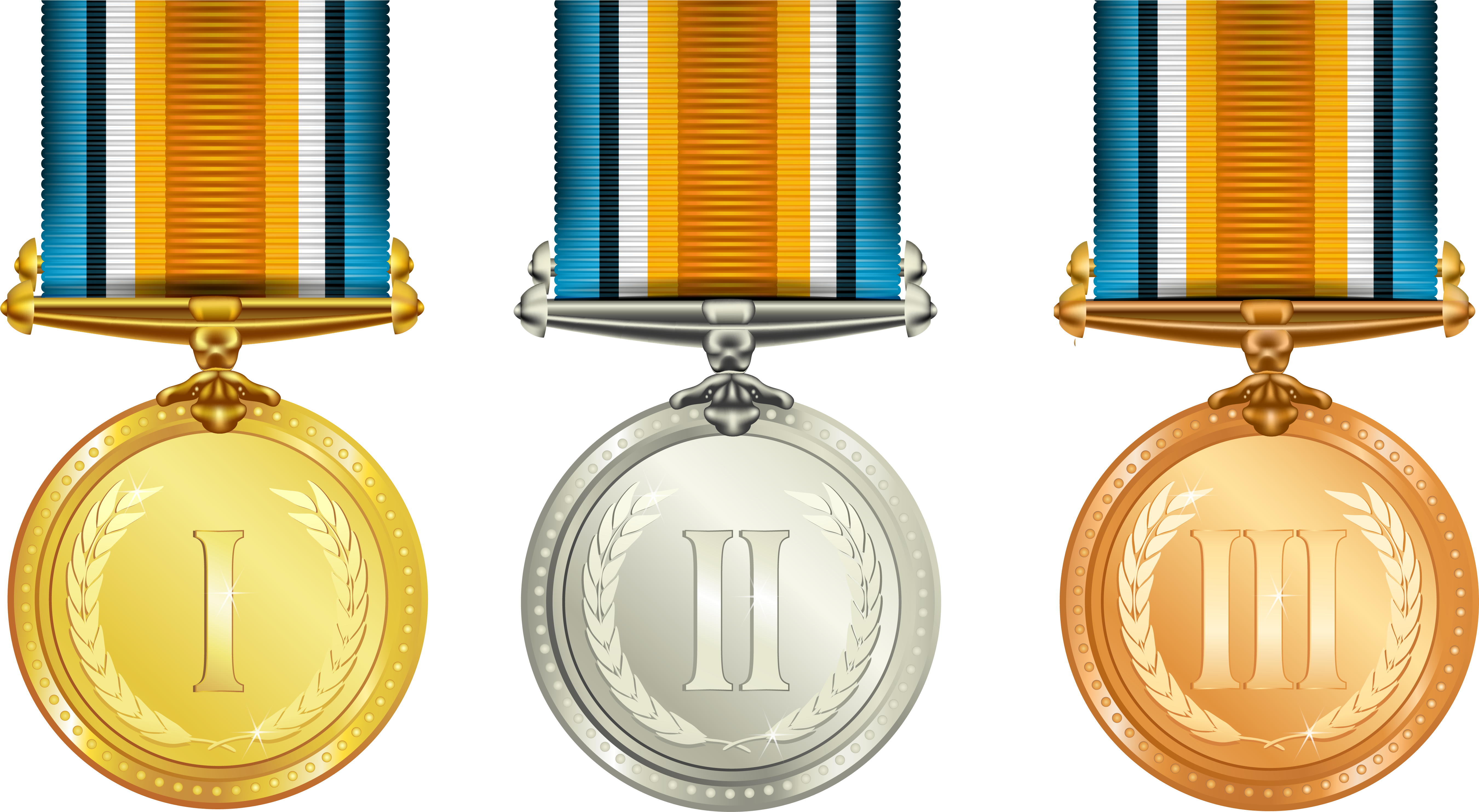 Gold Silver And Bronze Medals Png Image - Medals And Trophies Png (5565x3220), Png Download