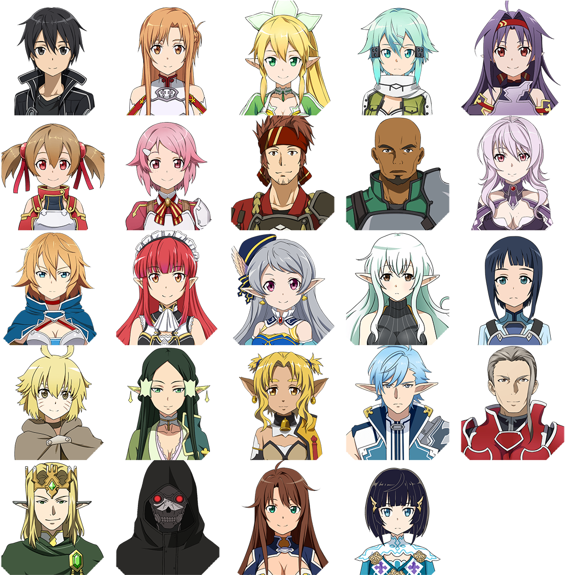 Click For Full Sized Image Character Portraits - Sword Art Online Memory Defrag (1125x1125), Png Download