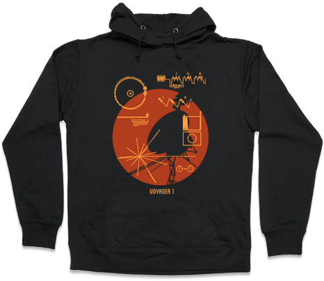 Retro Voyager 1 Golden Record Hooded Sweatshirt - All My Friends Are Dead Push Me (484x484), Png Download