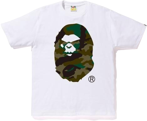 A Bathing Ape Woodland Camo Mad Face Tee - Bathing Ape Logo (480x480), Png Download