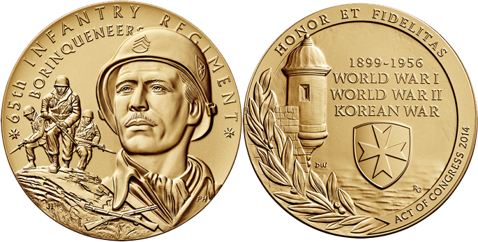 The Borinqueneers Congressional Gold Medal Ceremony - Borinqueneers Congressional Gold Medal (685x347), Png Download