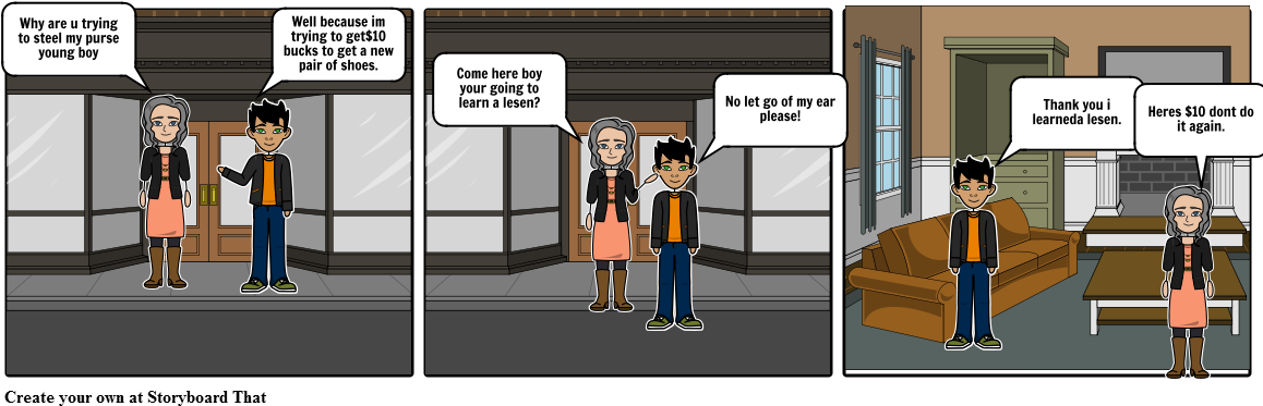 Why Are U Trying To Steel My Purse Young Boy Well - Storyboard (1164x385), Png Download