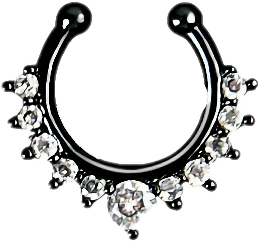 Piercing No Septo Falso Preto (516x480), Png Download