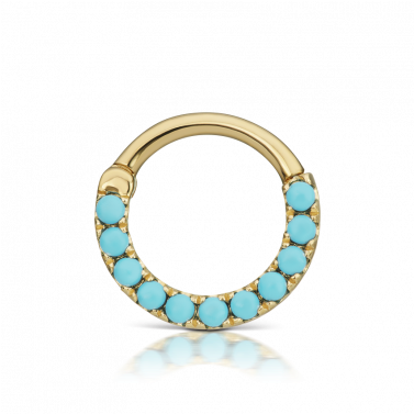 16g 5/16" Turquoise Horizontal Eternity Clicker Image - Opal (376x490), Png Download