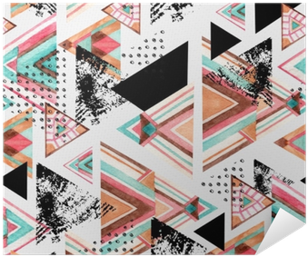 Abstract Watercolor Triangle Seamless Pattern - Watercolor Painting (400x400), Png Download