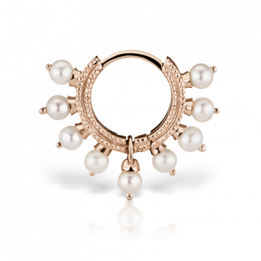1/4" Pearl Coronet Ring Image - Earring (376x490), Png Download