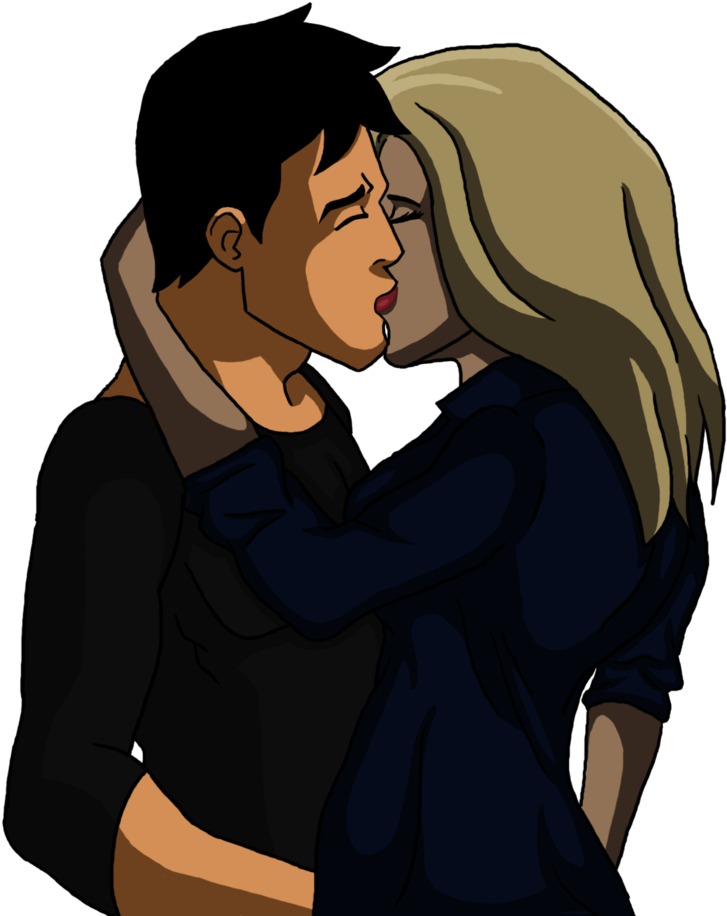 Young Justice Images Superboy And Black Canary Kiss - Young Justice (1024x1015), Png Download