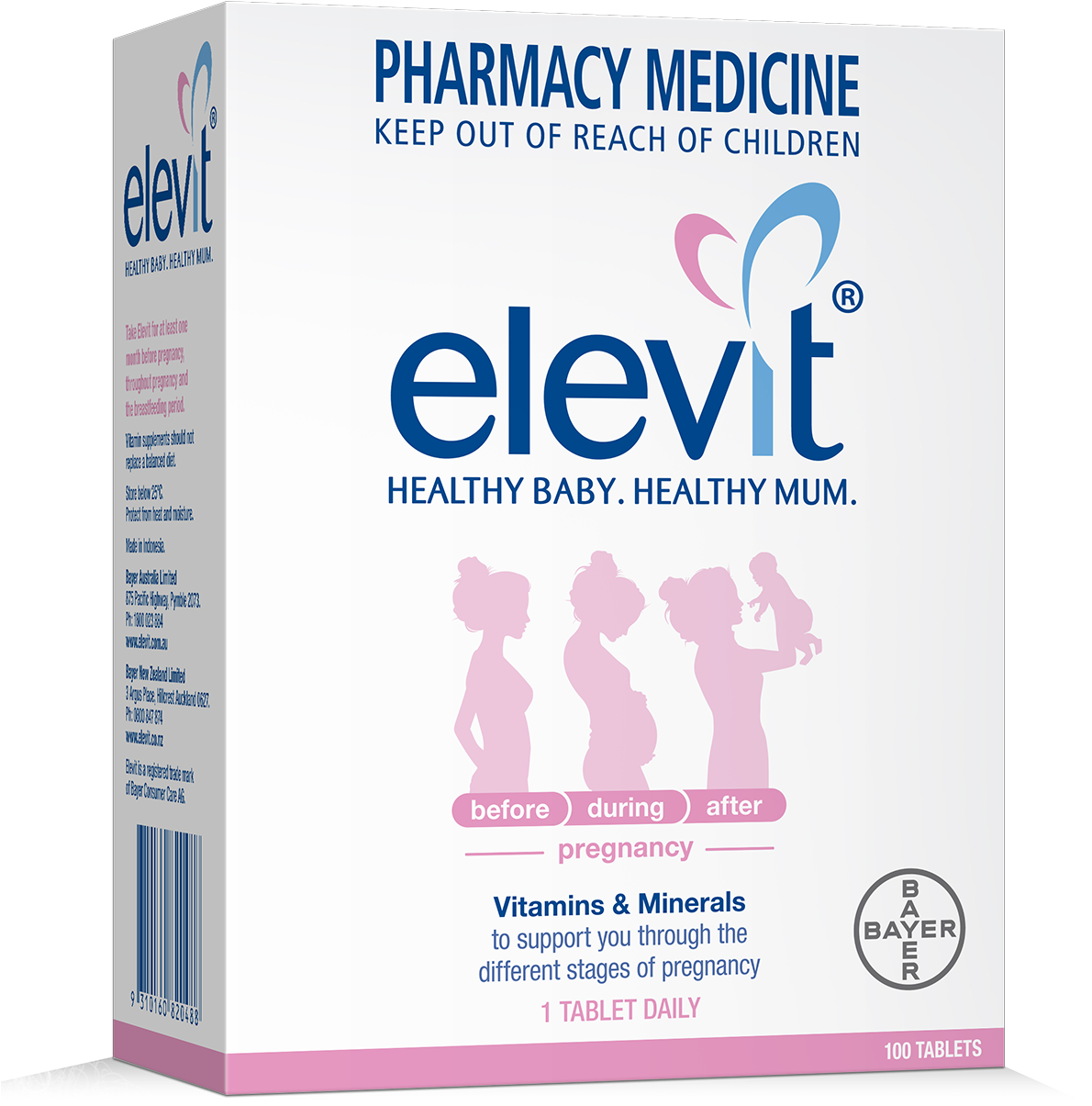 Elevit Pregnancy Multivitamin - Elevit Pregnancy 100 Tablets (1200x1316), Png Download