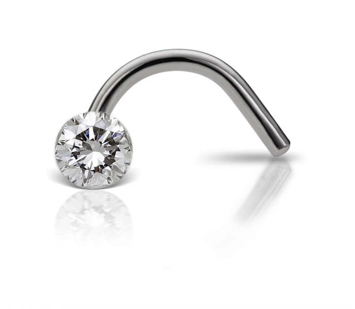 5mm Invisible Set Diamond Nostril Screw - Nose Piercing (850x850), Png Download