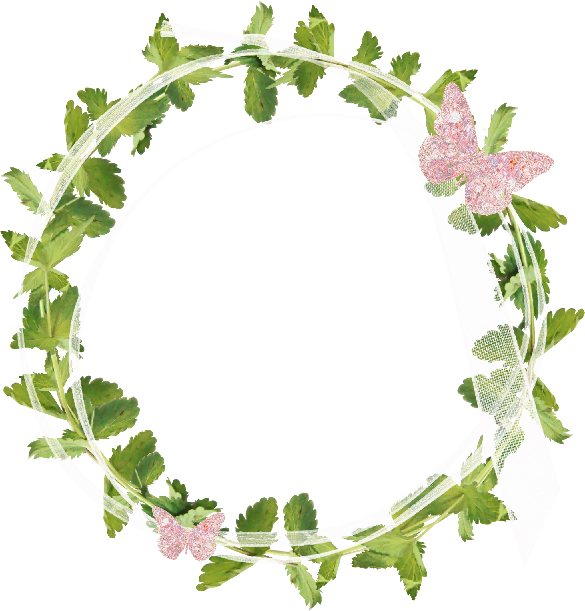 Wreath Floral Design Garden Roses Flower - Floral Leaves Ring (2048x2139), Png Download