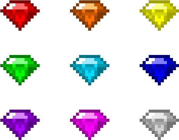 Chaos Emeralds - All 9 Chaos Emeralds (650x530), Png Download