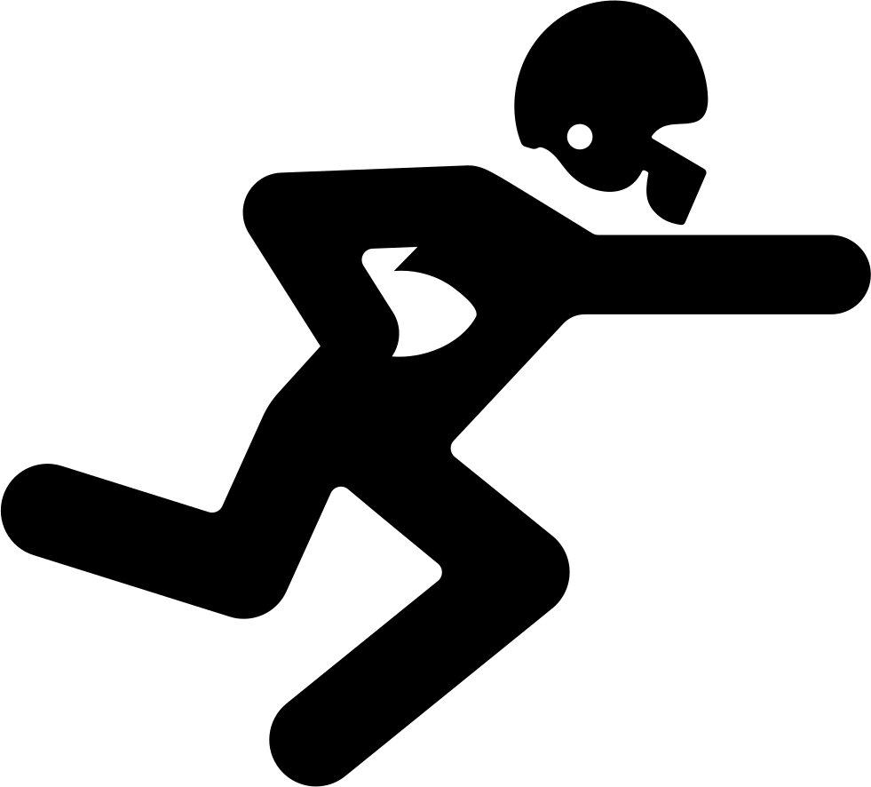 American Football Player Running With The Ball - American Football Player Icon (981x886), Png Download
