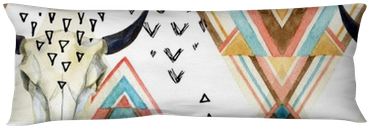 Abstract Watercolor Animal Skull And Geometric Ornament - Baur Unisex Bilderrahmen Bunt (b/h): 30/40 Cm (400x400), Png Download