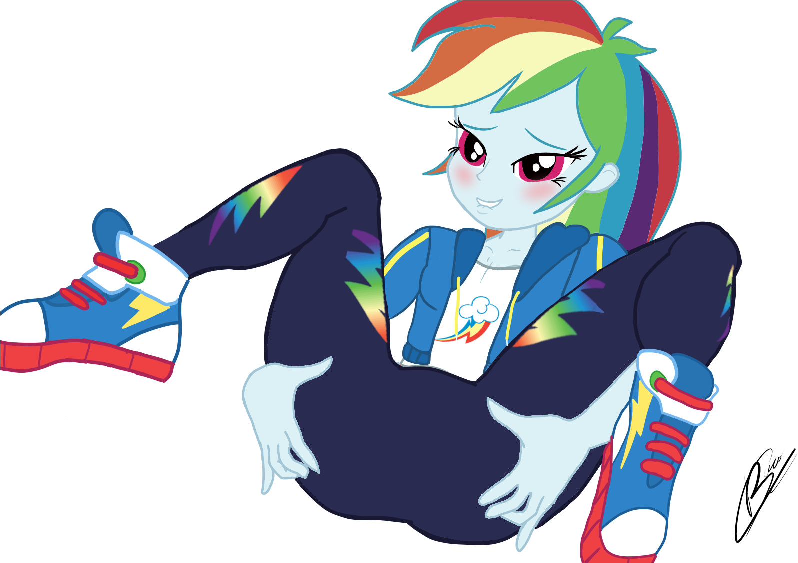 Theborman06, Ass, Bedroom Eyes, Blushing, Butt Grab, - Equestria Girls Rainbow Dash Booty (1658x1125), Png Download