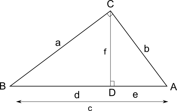 Altitude Cd Or F - Right Triangle (564x354), Png Download
