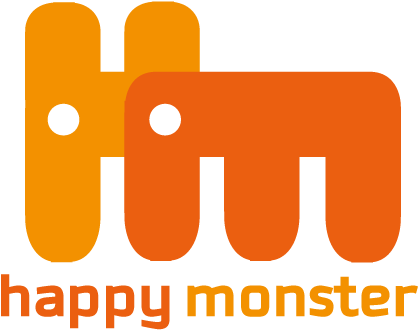 Happy Monster Logos Orange - Logo (800x580), Png Download