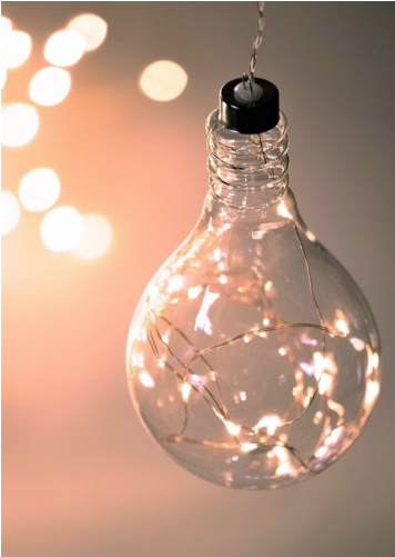 Hanging Glass Light Bulb (500x500), Png Download